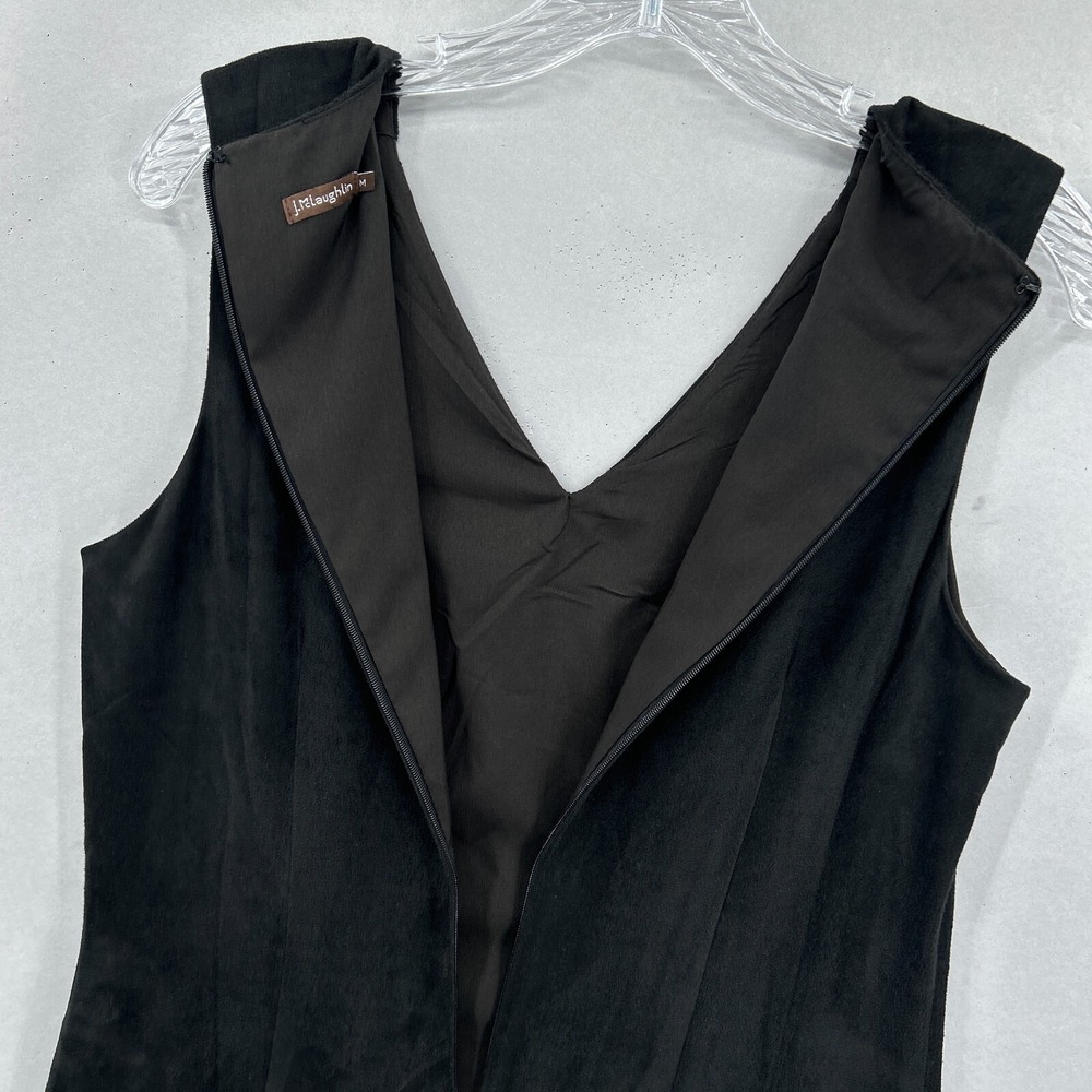 J McLaughlin Dress Medium Black Sheath Faux Suede Dominique Sleeveless‎ Stretch - Picture 11 of 12